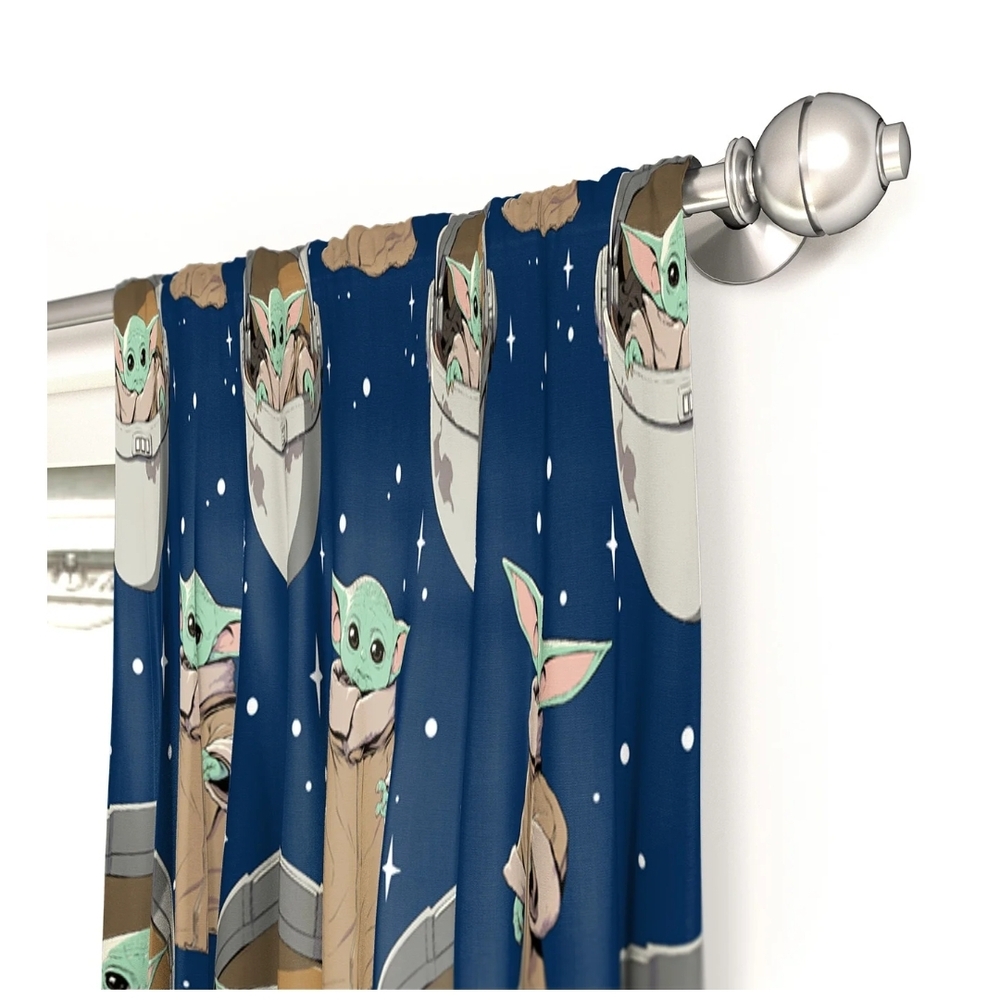 Star Wars Themed Curtains with Baby Yoda Design